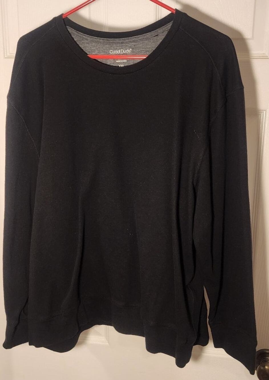Cuddl Duds Mens XXL Black Long Sleeve Crewneck Top Thermal Base Layer Tee